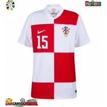 Camisa de Futebol Croácia Mario Pasalic #15 Equipamento Principal Europeu 2024 Manga Curta